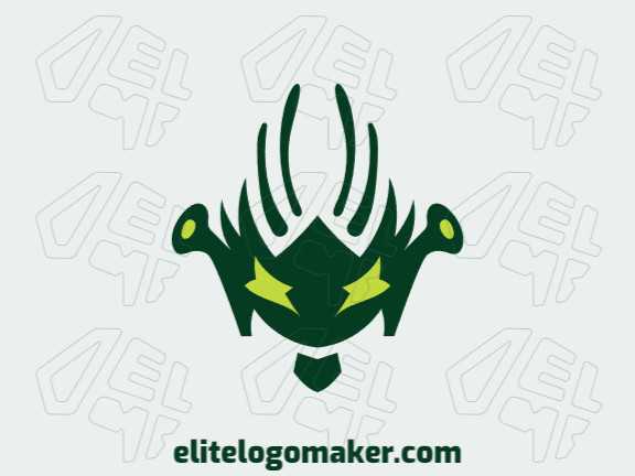 Logotipo ideal para diferentes negócios com a forma de um alienígena , com design criativo e estilo simétrico.