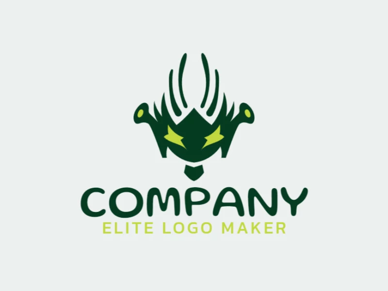 Logotipo ideal para diferentes negocios en forma de un extraterrestre, con diseño creativo y estilo simétrico.