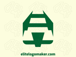 Professional logo in the shape of an alien combined with a letter "A", with an abstract style, the color used was green.