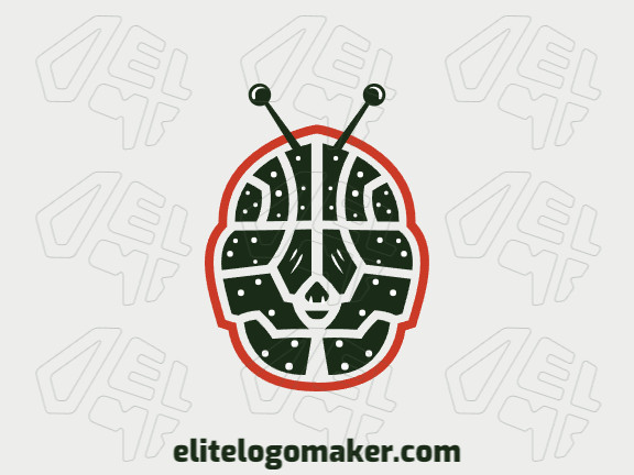 Crie um logotipo para sua empresa com a forma de um alienígena combinado com um cérebro com estilo simétrico.
