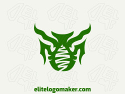 Get ready for a journey to another world with this abstract logo of a green alien head. Perfect for businesses related to gaming, sci-fi or entertainment.