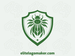 A sophisticated logo in the shape of an alien insect with a sleek abstract style, featuring a captivating green color palette.