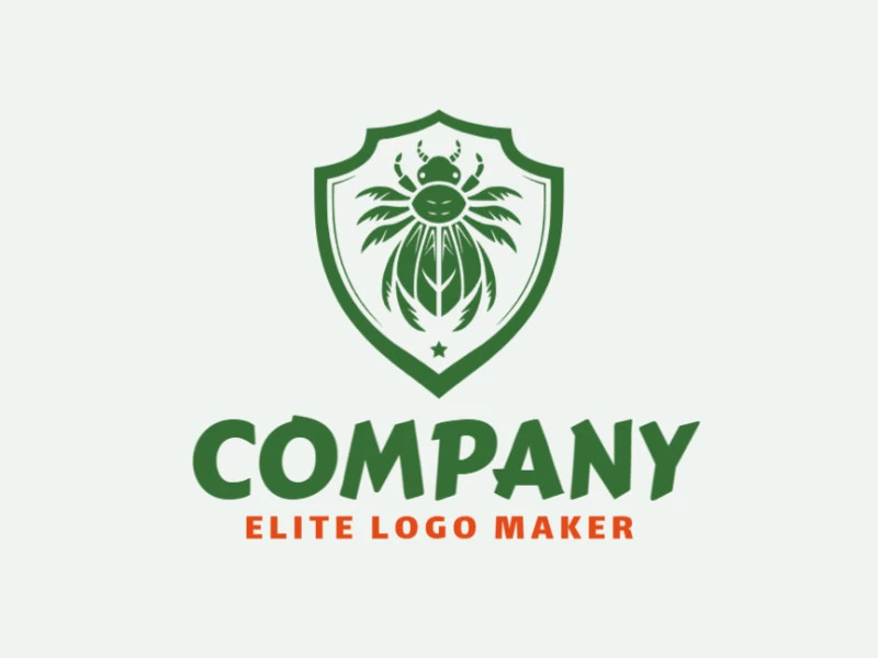 A sophisticated logo in the shape of an alien insect with a sleek abstract style, featuring a captivating green color palette.