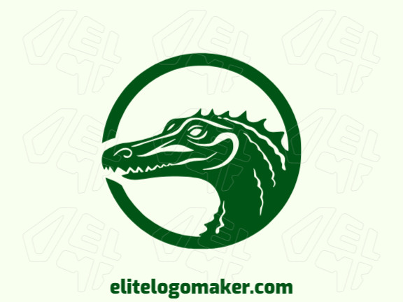Um logotipo circular com um jacaré verde, simbolizando poder, proteção e força.