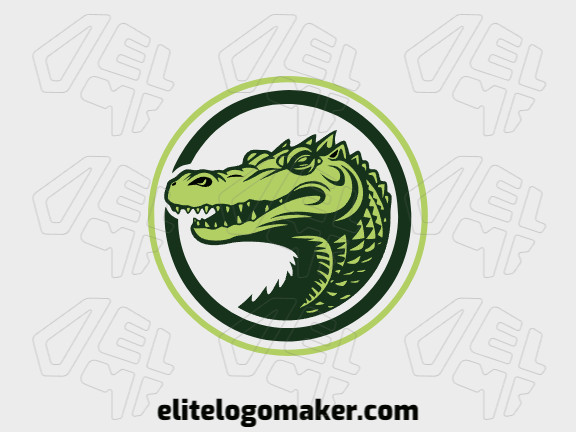 A sleek circular logo featuring an alligator, capturing the essence of strength and resilience in shades of green.