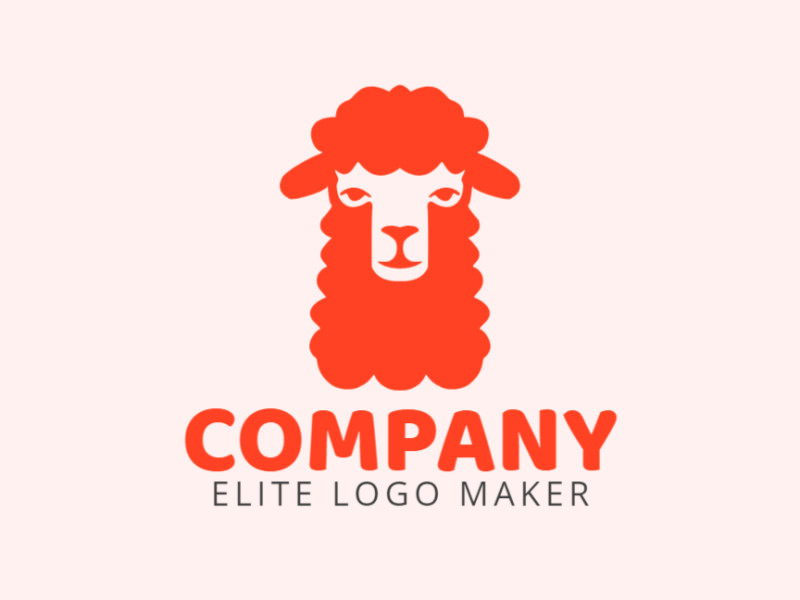 Minimalist logo with a refined design forming an alpaca, the color used was orange.