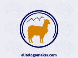 Ideal logo for different businesses in the shape of an alpaca, with creative design and simple style.