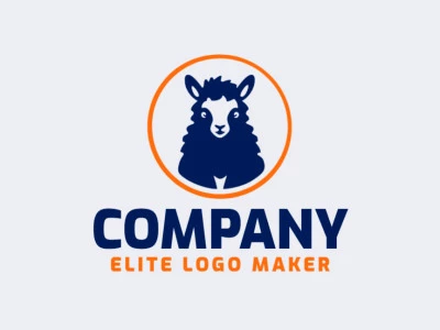 Professional logo in the shape of an alpaca with creative design and symmetric style.