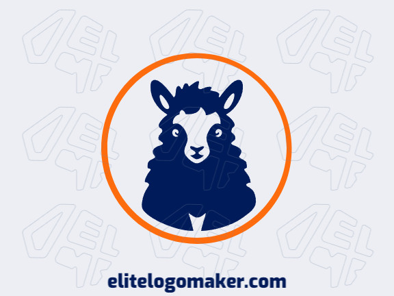 Logotipo profissional com a forma de uma alpaca com design criativo e estilo simétrico.