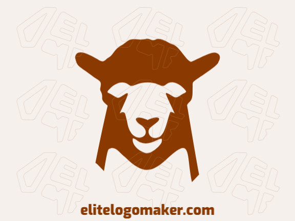 Logotipo moderno com a forma de uma cabeça de alpaca com design profissional e estilo minimalista.