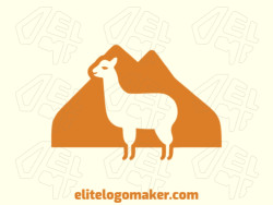 Logotipo customizável com a forma de uma alpaca com design criativo e estilo minimalista.