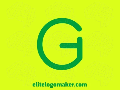 Um belo logo de letra inicial com a letra 'G' verde e curvas elegantes, criando um design estiloso e memorável na criação e design de logos.