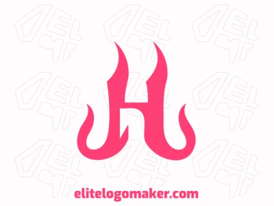 An alphabetical letter 'h' in pink color with an abstract style, presented in a minimalist design, creating a unique and modern look.