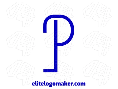 Design criativo e minimalista da letra alfabética "P", oferecendo uma identidade visual moderna e elegante com uma estética limpa.