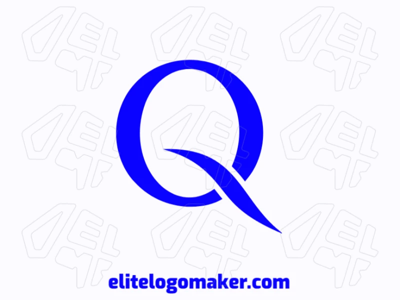 Um design limpo com a letra alfabética 'Q' em azul, ideal para um logotipo profissional.