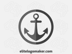 Simple logo in the shape of an anchor with creative design.