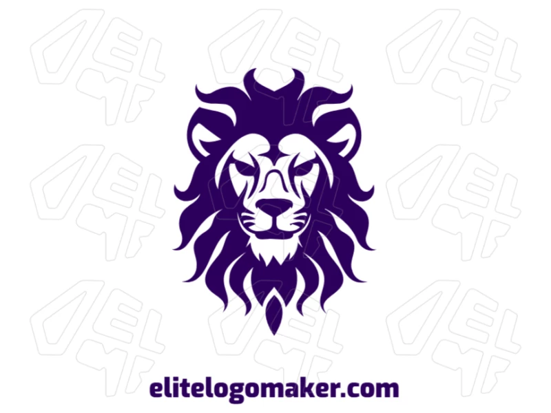 Beautiful abstract logo featuring an ancient lion with artistic lines and a majestic design.