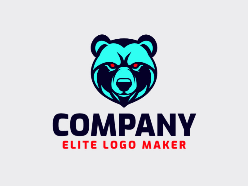 An illustrative logo featuring an angry bear, strikingly depicted in bold blue, red, and dark blue tones, conveying strength and determination.