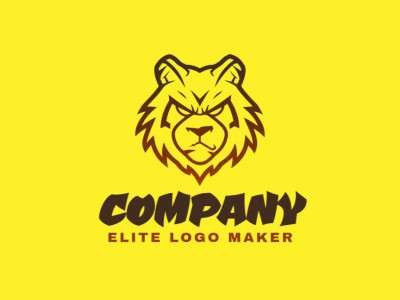 A customizable vector mascot logo featuring an angry bear, perfect for businesses seeking a bold and dynamic identity.