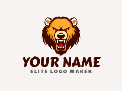 Logo design featuring an abstract, flashy, and excellent angry bear concept.