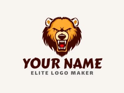 Logo design featuring an abstract, flashy, and excellent angry bear concept.