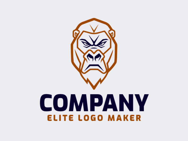 A fierce mascot design featuring an angry gorilla head, emanating power and strength.