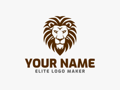 A powerful and unique logo featuring an angry lion in a symmetric design, ideal for vector-based applications.
