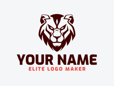 Un logo simétrico con un león enfadado, diseñado para ser único y visualmente impactante.