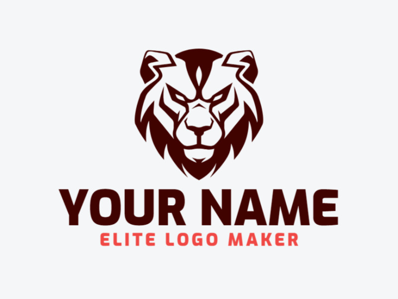 A symmetric logo featuring an angry lion, designed to be unique and visually striking.