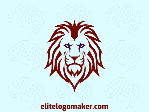 Crie seu logotipo online com a forma de uma cabeça de leão bravo com cores customizáveis e estilo mascote.