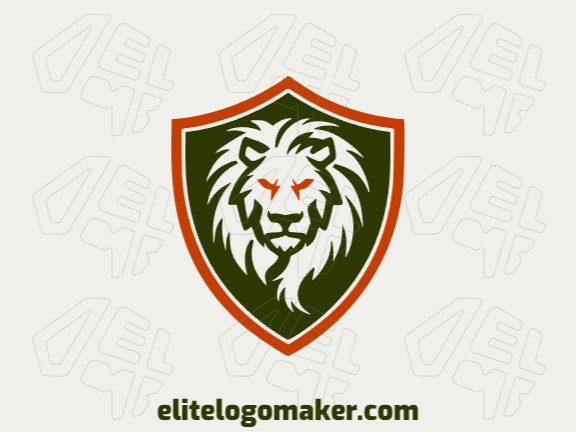 Crie seu logotipo online com a forma de um leão bravo com cores customizáveis e estilo emblema.