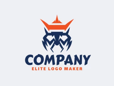 Logotipo ideal para diferentes negocios en forma de una hormiga combinado con una corona, con diseño creativo y estilo abstracto.