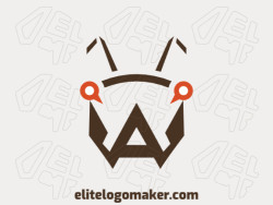 Professional logo in the shape of an ant head combined with a letter "A" with creative design and abstract style.