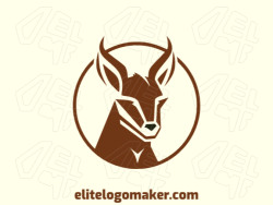 Memorable logo in the shape of an antelope with circular style, and customizable colors.