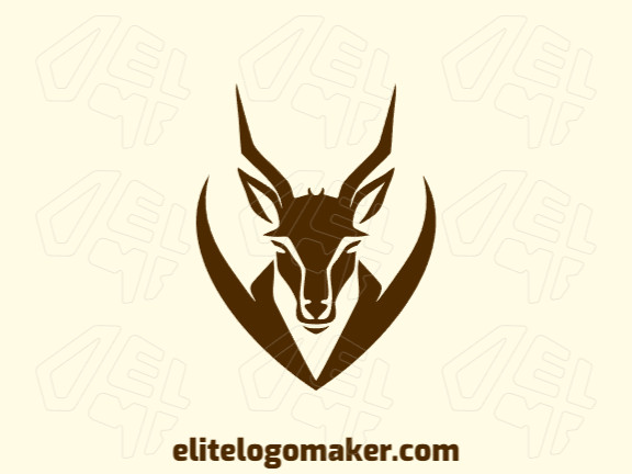 Logotipo com design criativo formando um antílope com estilo animal e cores customizáveis.