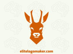 Memorable logo in the shape of an antelope with minimalist style, and customizable colors.