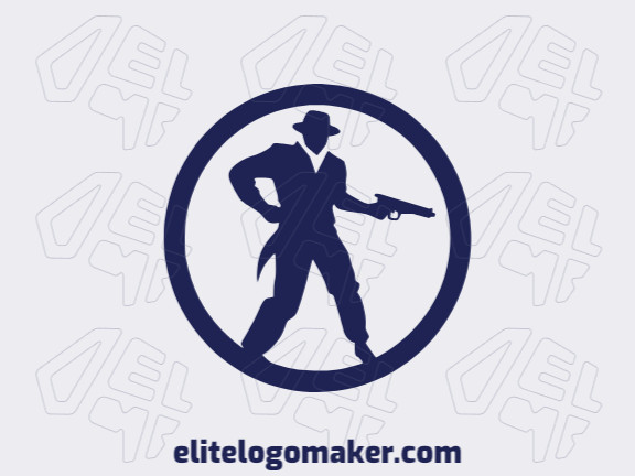 Ideal logo for different businesses in the shape of an armed man, with creative design and abstract style.