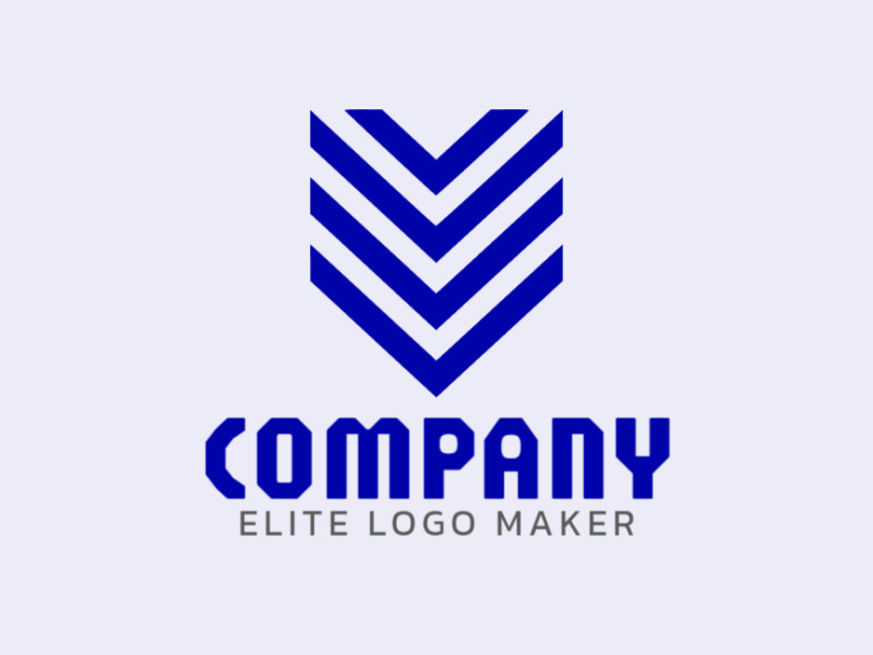 An adaptable and expertly crafted logo in the shape of an arrow with an abstract style; the color used was dark blue.