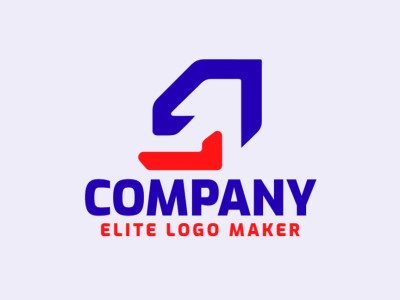 Professional logo in the shape of arrows with a simple style, the colors used were red and dark blue.