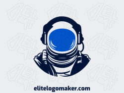 Professional logo in the shape of an astronaut with creative design and pictorial style.