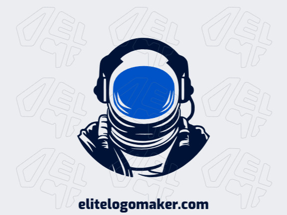 Logotipo profissional com a forma de um astronauta com design criativo e estilo pictórico.