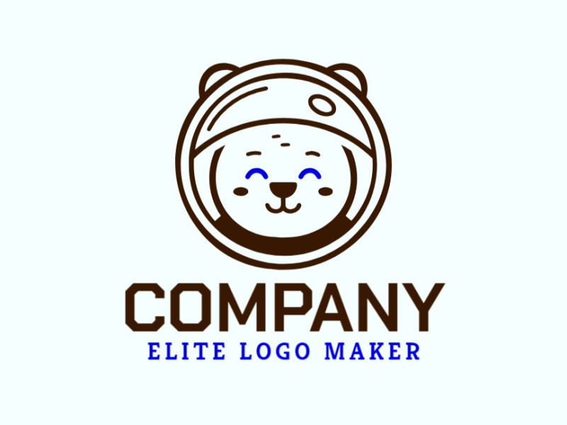 An abstract logo depicting an astronaut bear, with blue and brown hues, suitable for creative designs that blend imagination and uniqueness.