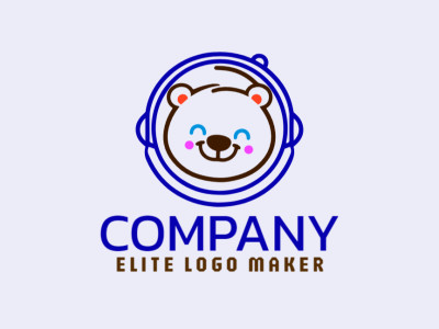 A whimsical logo featuring an astronaut bear, perfect for child-centric brands and businesses.