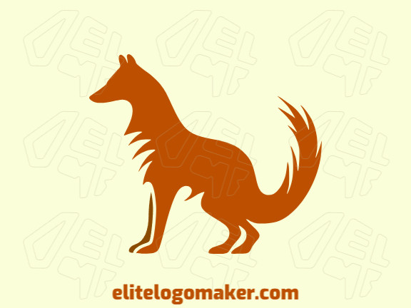 Logotipo ideal para diferentes negócios com a forma de uma raposa atenta com estilo animal.