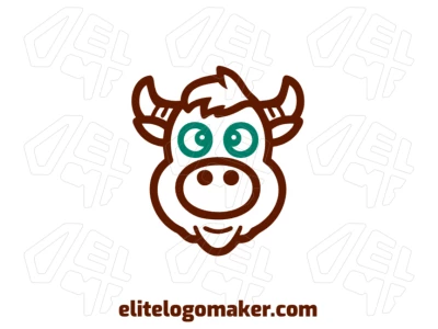 An attractive and funny abstract illustration of a bull's head, perfect for creating a creative and professional logo design.