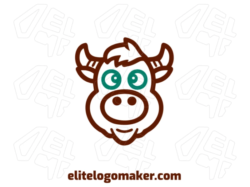 Una ilustración divertida y atractiva de la cabeza de un toro, perfecta para crear un diseño de logotipo creativo y profesional.