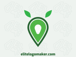 Customizable logo in the shape of an avocado combined with a map, with an abstract style, the color used was green.