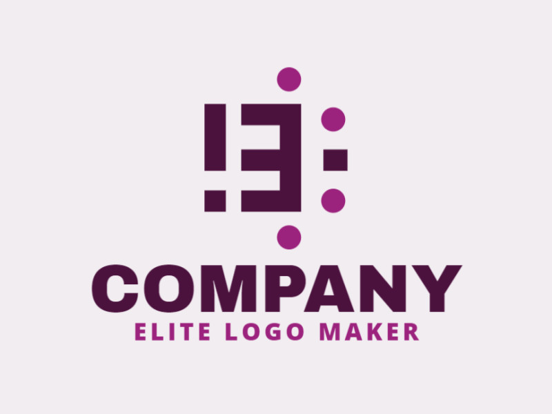 Logotipo customizável com a forma de uma letra "B", com design criativo e estilo letra inicial.