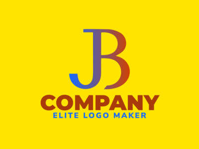 Un logotipo profesional y creativo con la letra 'B' en un estilo sofisticado de degradado, combinando azul, marrón y naranja para una representación empresarial atractiva.