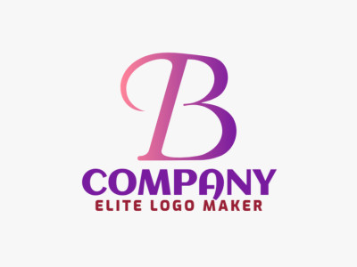 Un logotipo degradado cautivador que presenta la letra 'B', fusionando tonos de morado y rosa, simbolizando creatividad y feminidad, perfecto para una identidad de marca moderna y vibrante.